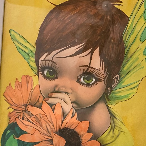 One of a kind. Signed, framed art. Mixed medium-acrylic & watercolor - Picture 2 of 2